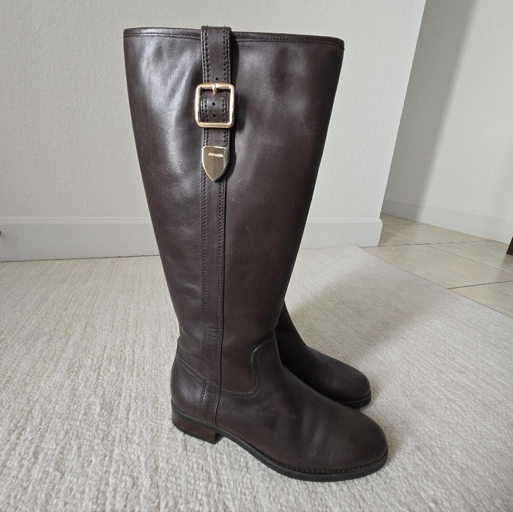 Coach Brown Leather Rider Boots